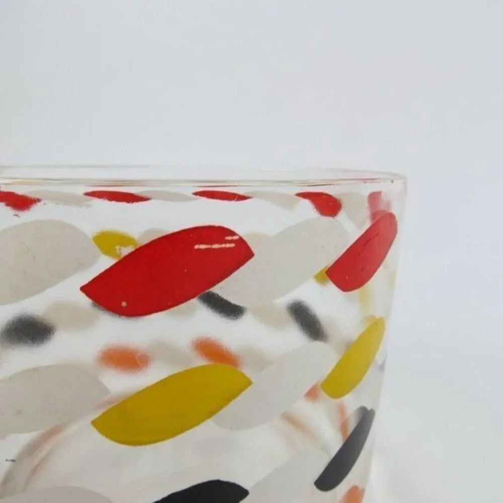 Vintage Glass Colorful Ice Bucket Barware
